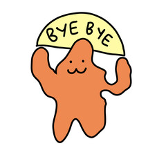 The monster saying good bye