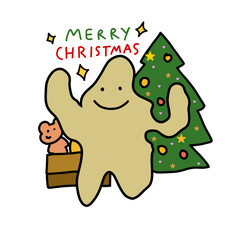 The monster celebrating Christmas