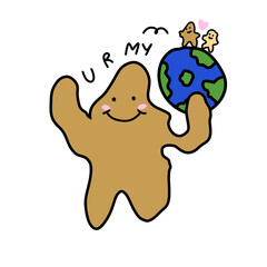 The brown monster giving his world to me