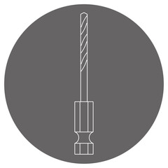 モノクロのイラストマーク_ゴールドドリルビット大