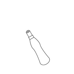 モノクロのイラスト_ビット用ドライバーハンドル_ショート