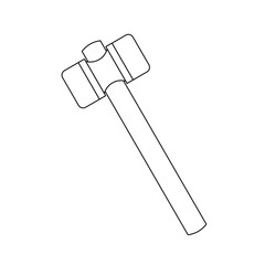 モノクロのイラスト_樹脂ハンマー