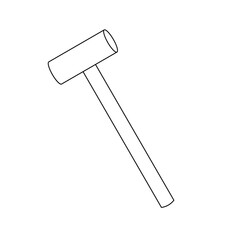 モノクロのイラスト_銅ハンマー