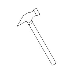 モノクロのイラスト_片口ハンマー