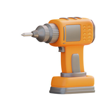 3d illustration of electric drill