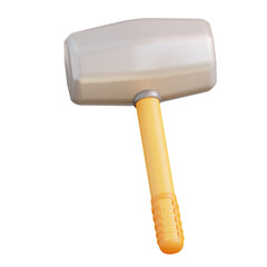 3d illustration rubber hammer