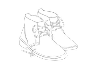 sketch of a pair of shoes on a white background.