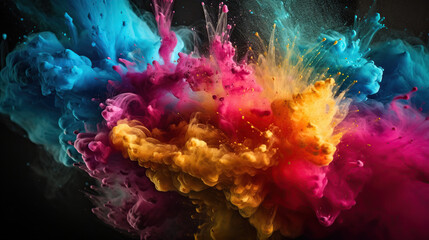 splashes of colored powders