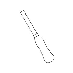 モノクロのイラスト_太いマイナスドライバー