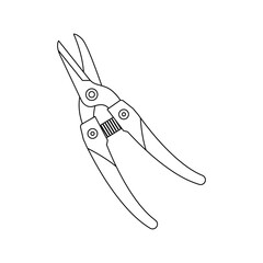 モノクロのイラスト_電工ハサミ