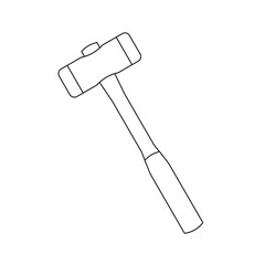 モノクロのイラスト_コンビハンマー