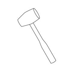 モノクロのイラスト_アルミハンマー