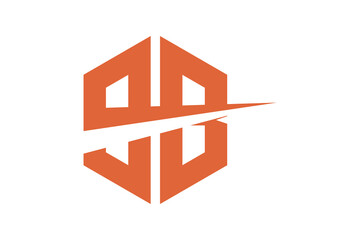 Unique SB letter logo in hexagon shape, orange color, suitable for travel company logos, icons, travel logos, development logos, building icons and so on