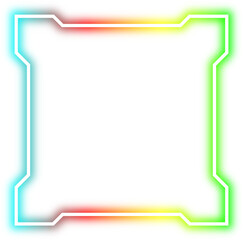 rainbow neon frame cyberpunk style element design