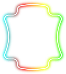 rainbow neon frame cyberpunk style element design