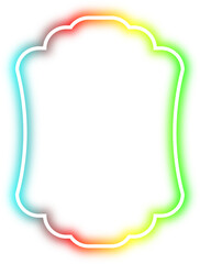 rainbow neon frame cyberpunk style element design