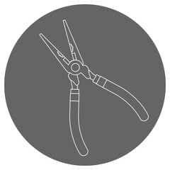 モノクロのイラストマーク_ラジオペンチ