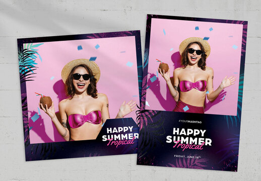 Summer Party Photo Card Layout