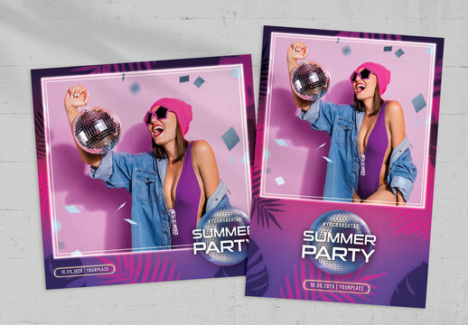 Tropical Nightclub Photo Card Layout