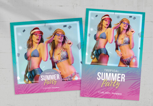 Tropical Summer Photo Card Layout
