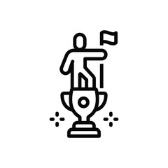 Black line icon for career 