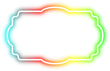 rainbow neon frame cyberpunk style element design