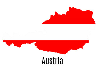 austria map in country flag colors
