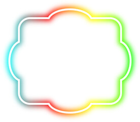 rainbow neon frame cyberpunk style element design