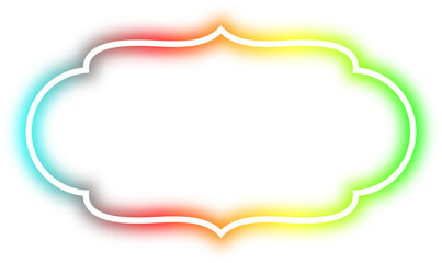 rainbow neon frame cyberpunk style element design