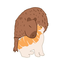  Capybara with cat.
