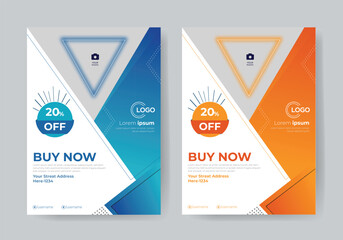 Sales flyer template for business. Poster design for sales promotion. Print and web banner