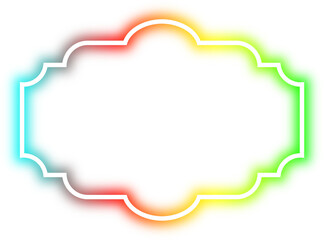 rainbow neon frame cyberpunk style element design