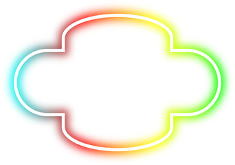 rainbow neon frame cyberpunk style element design