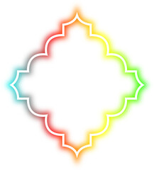 rainbow neon frame cyberpunk style element design