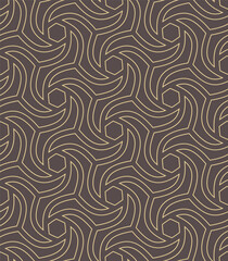 Seamless vector golden wavy ornament. Modern wavy background. Geometric modern pattern