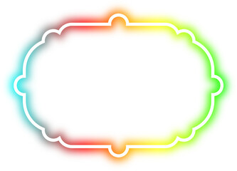 rainbow neon frame cyberpunk style element design