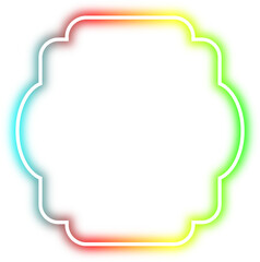 rainbow neon frame cyberpunk style element design
