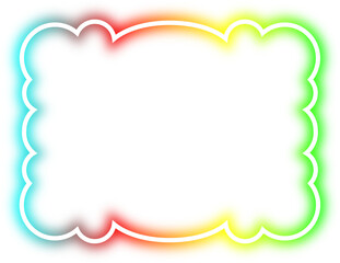 rainbow neon frame cyberpunk style element design