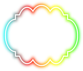 rainbow neon frame cyberpunk style element design