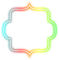 rainbow neon frame cyberpunk style element design