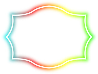 rainbow neon frame cyberpunk style element design