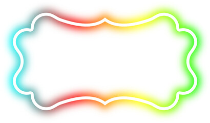 rainbow neon frame cyberpunk style element design