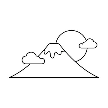 Fuji mountain. isolated on white background. vector illustration