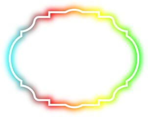 rainbow neon frame cyberpunk style element design