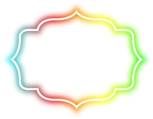 rainbow neon frame cyberpunk style element design