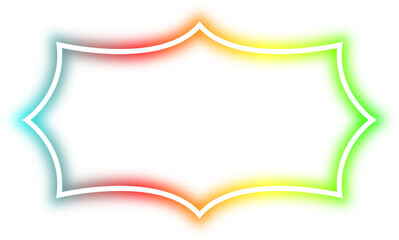 rainbow neon frame cyberpunk style element design