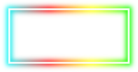 Fototapeta na wymiar rainbow neon frame cyberpunk style element design