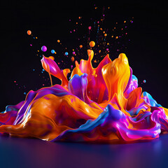 Paint clouds in water isolated on black background.
Bright colorful art. Created using generative AI