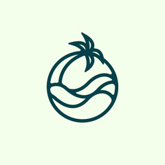 Modern tropical beach logo illustration design for your business