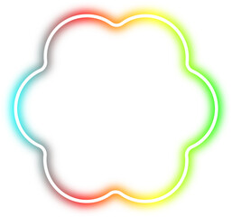 rainbow neon frame cyberpunk style element design